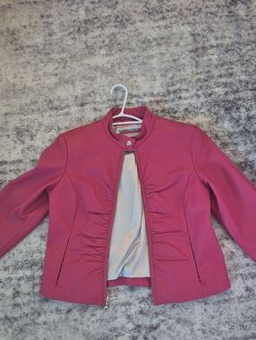 Wilsons Leather Fuchsia Moto Jacket